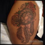 Фото рисунка тату с ловцом снов 22.11.2020 №266 -Dreamcatcher tattoo- tatufoto.com