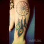 Фото рисунка тату с ловцом снов 22.11.2020 №329 -Dreamcatcher tattoo- tatufoto.com