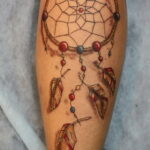 Фото рисунка тату с ловцом снов 22.11.2020 №439 -Dreamcatcher tattoo- tatufoto.com