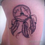 Фото рисунка тату с ловцом снов 22.11.2020 №542 -Dreamcatcher tattoo- tatufoto.com