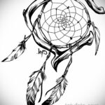 Фото рисунка тату с ловцом снов 22.11.2020 №592 -Dreamcatcher tattoo- tatufoto.com