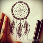 Фото рисунка тату с ловцом снов 22.11.2020 №594 -Dreamcatcher tattoo- tatufoto.com