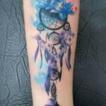 Фото рисунка тату с ловцом снов 22.11.2020 №716 -Dreamcatcher tattoo- tatufoto.com