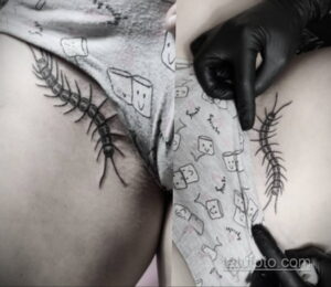 Фото татуировки в паху 11.11.2020 №041 -groin tattoo- tatufoto.com