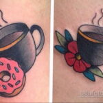 Фото татуировки с пончиком 22.11.2020 №030 -donut tattoo- tatufoto.com