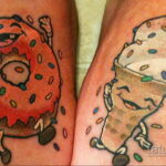 Фото татуировки с пончиком 22.11.2020 №055 -donut tattoo- tatufoto.com