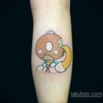 Фото татуировки с пончиком 22.11.2020 №103 -donut tattoo- tatufoto.com