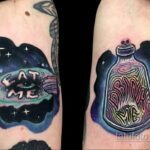 Фото татуировки с пончиком 22.11.2020 №182 -donut tattoo- tatufoto.com