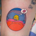 Фото татуировки с пончиком 22.11.2020 №192 -donut tattoo- tatufoto.com