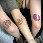 Фото татуировки с пончиком 22.11.2020 №214 -donut tattoo- tatufoto.com