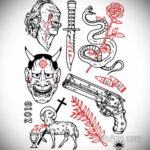 Эскиз для тату в стиле Хендпоук 26.11.2020 №025 -sketch handpoke tattoo- tatufoto.com