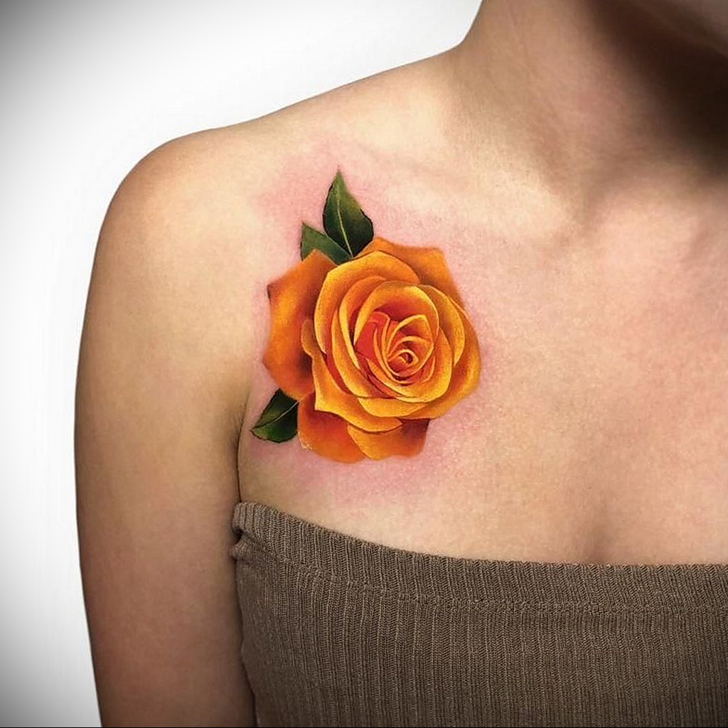 Yellow rose tattoo photos