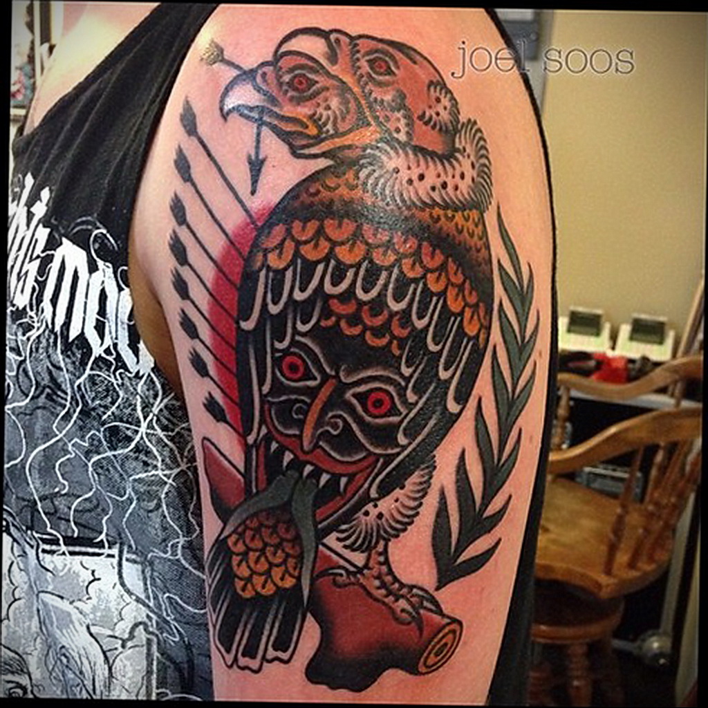 Пример рисунка татуировки птица Гриф 13.12.2020 № 096 -tattoo vulture- tatu...