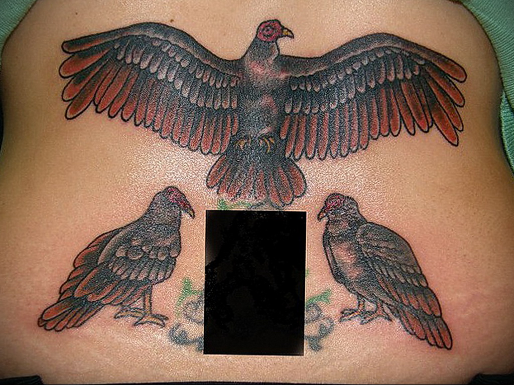 Пример рисунка татуировки птица Гриф 13.12.2020 № 452 -tattoo vulture- tatu...