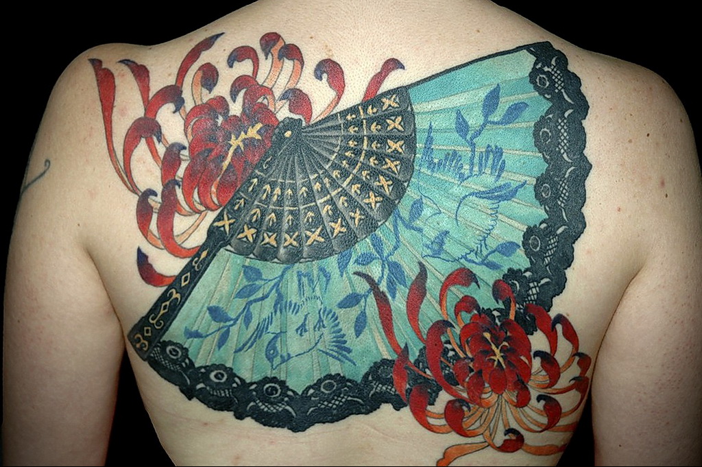 Пример рисунка татуировки с веером 13.12.2020 № 022 -fan tattoo- tatufoto.c...