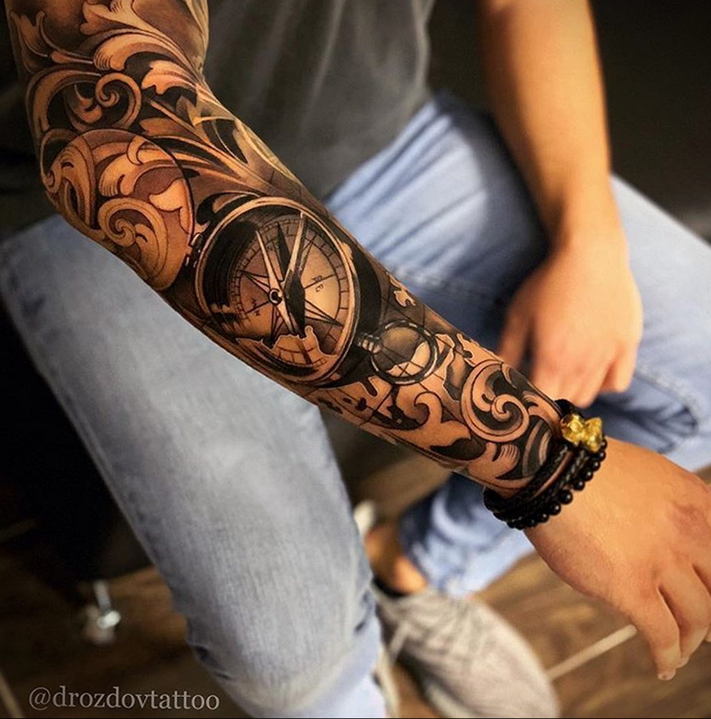Тату роза на предплечье мужская 01.12.2020 № 018 -Men rose tattoo- tatufoto...