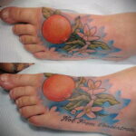 Пример рисунка татуировки апельсином 12.12.2020 №1019 -orange tattoo- tatufoto.com