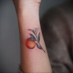 Пример рисунка татуировки апельсином 12.12.2020 №1070 -orange tattoo- tatufoto.com