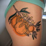Пример рисунка татуировки апельсином 12.12.2020 №1081 -orange tattoo- tatufoto.com