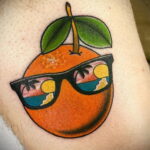 Пример рисунка татуировки апельсином 12.12.2020 №1084 -orange tattoo- tatufoto.com