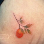 Пример рисунка татуировки апельсином 12.12.2020 №1117 -orange tattoo- tatufoto.com