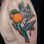 Пример рисунка татуировки апельсином 12.12.2020 №1127 -orange tattoo- tatufoto.com
