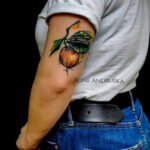 Пример рисунка татуировки апельсином 12.12.2020 №1145 -orange tattoo- tatufoto.com