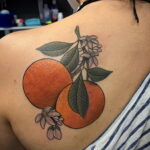 Пример рисунка татуировки апельсином 12.12.2020 №1146 -orange tattoo- tatufoto.com