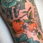 Пример рисунка татуировки апельсином 12.12.2020 №1181 -orange tattoo- tatufoto.com