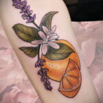 Пример рисунка татуировки апельсином 12.12.2020 №1196 -orange tattoo- tatufoto.com