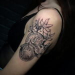 Пример рисунка татуировки апельсином 12.12.2020 №1238 -orange tattoo- tatufoto.com