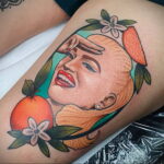 Пример рисунка татуировки апельсином 12.12.2020 №1262 -orange tattoo- tatufoto.com