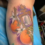 Пример рисунка татуировки апельсином 12.12.2020 №1264 -orange tattoo- tatufoto.com