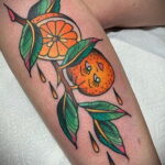 Пример рисунка татуировки апельсином 12.12.2020 №1269 -orange tattoo- tatufoto.com