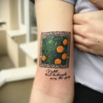 Пример рисунка татуировки апельсином 12.12.2020 №1358 -orange tattoo- tatufoto.com