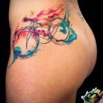 Пример рисунка татуировки про велосипед 15.12.2020 №245 -bike tattoo- tatufoto.com