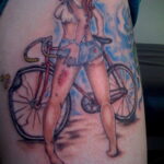 Пример рисунка татуировки про велосипед 15.12.2020 №249 -bike tattoo- tatufoto.com