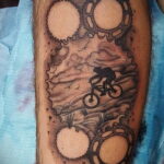 Пример рисунка татуировки про велосипед 15.12.2020 №285 -bike tattoo- tatufoto.com