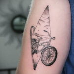 Пример рисунка татуировки про велосипед 15.12.2020 №324 -bike tattoo- tatufoto.com