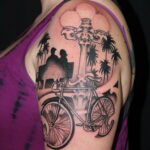 Пример рисунка татуировки про велосипед 15.12.2020 №348 -bike tattoo- tatufoto.com