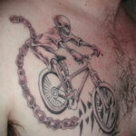 Пример рисунка татуировки про велосипед 15.12.2020 №385 -bike tattoo- tatufoto.com