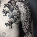 Пример рисунка татуировки птица Гриф 13.12.2020 №013 -tattoo vulture- tatufoto.com