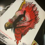 Пример рисунка татуировки птица Гриф 13.12.2020 №015 -tattoo vulture- tatufoto.com