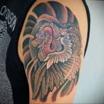 Пример рисунка татуировки птица Гриф 13.12.2020 №017 -tattoo vulture- tatufoto.com
