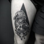 Пример рисунка татуировки птица Гриф 13.12.2020 №027 -tattoo vulture- tatufoto.com