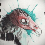 Пример рисунка татуировки птица Гриф 13.12.2020 №034 -tattoo vulture- tatufoto.com