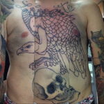 Пример рисунка татуировки птица Гриф 13.12.2020 №068 -tattoo vulture- tatufoto.com