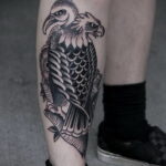 Пример рисунка татуировки птица Гриф 13.12.2020 №079 -tattoo vulture- tatufoto.com