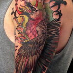 Пример рисунка татуировки птица Гриф 13.12.2020 №102 -tattoo vulture- tatufoto.com