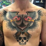 Пример рисунка татуировки птица Гриф 13.12.2020 №143 -tattoo vulture- tatufoto.com